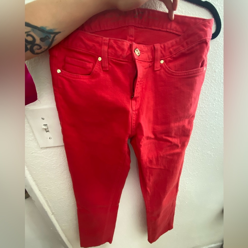 Kate Spade red slim jeans size 27